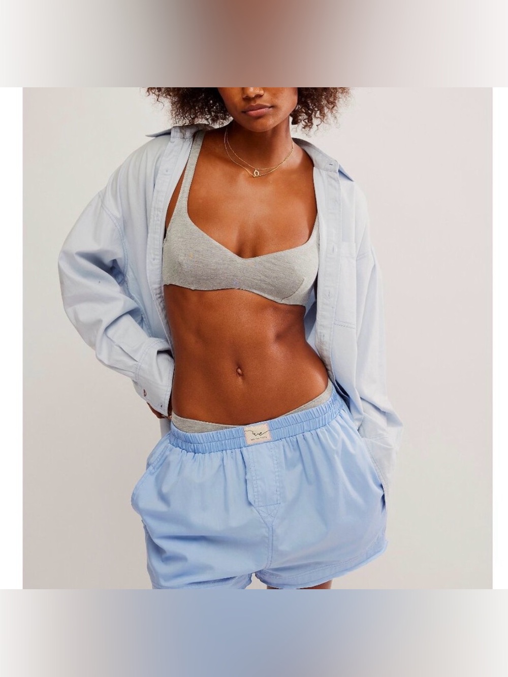 FREE PEOPLE Intimately We The Free Day To Day Solid Boxers Placid Blue - Picture 2 of 9
